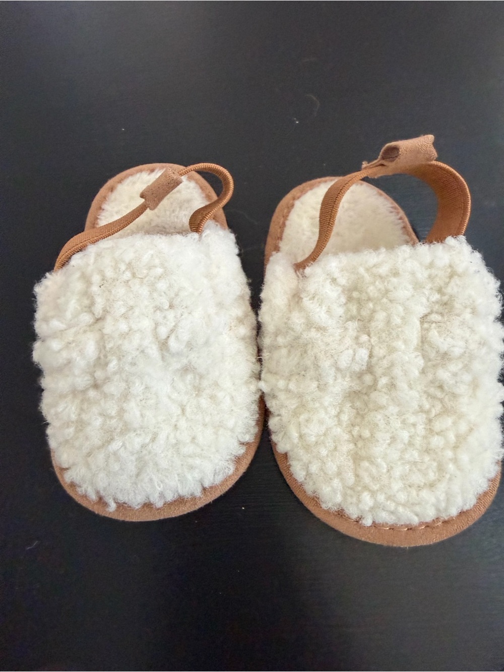 Cozy Shearling Baby Booties in Cream and Tan